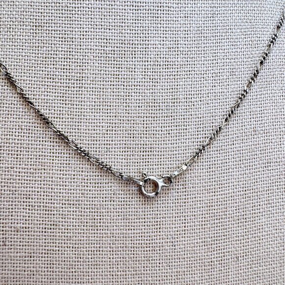 VTG Solid Sterling Silver 925 Turquoise Inlay Cross Pendant Size 20" Length - Picture 8 of 14